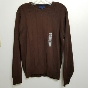 NWT John Ashford Men's Brown Cotton Knit Sweater